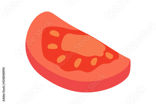 Tomato in section - hand-drawn vector illustration