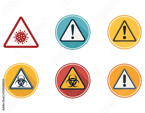 Free Download Warning Sign Icons Virus, Biohazard, and Alert Symbols - 98.eps Vector Illustration - GFXLoad