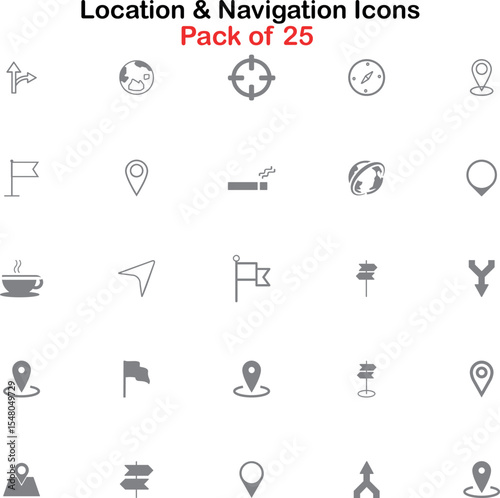 Mobile location icons for maps, guidance, and route apps