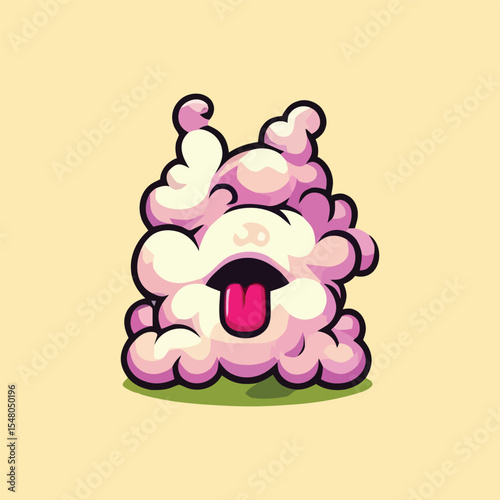 vector style cute unique undead monster mascot illustration