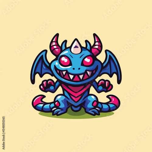 vector style cute unique undead monster mascot illustration