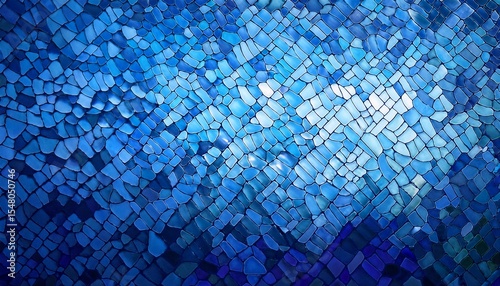 ombre blue mosaic patterned background illustration