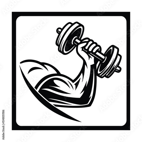 Strong Arm Lifting Dumbbell Graphic