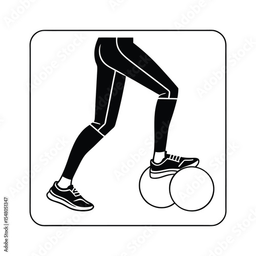 Woman Exercising With Balance Balls