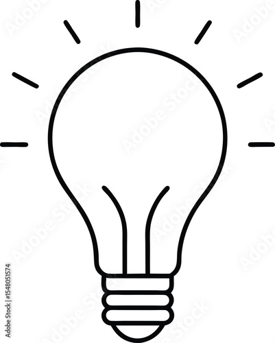 lightbulb idea concept icon line art vector illustration on transparent background
