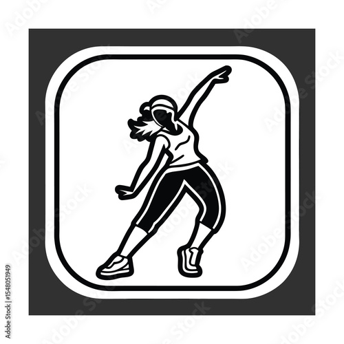 Woman Dancing Zumba Fitness Icon