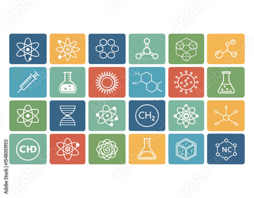 Science Icons Chemistry, Physics, and Biology Illustrations - 110.eps Vector Pack