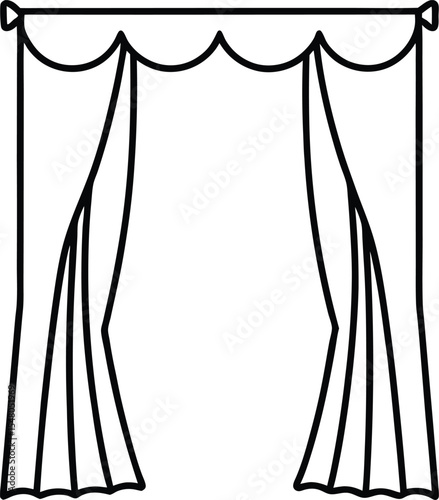 linen curtains icon line art vector illustration on transparent background
