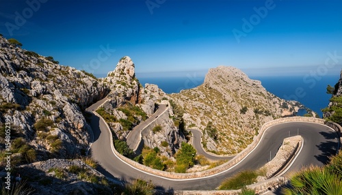 iconic hairpin turn on sa calobra road in mallorca