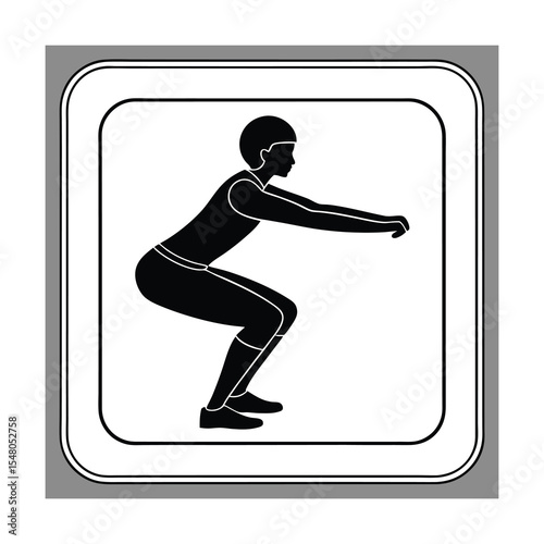 Person Performing Squat Exercise Silhouette