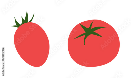 Set of two tomatoes of different shapes