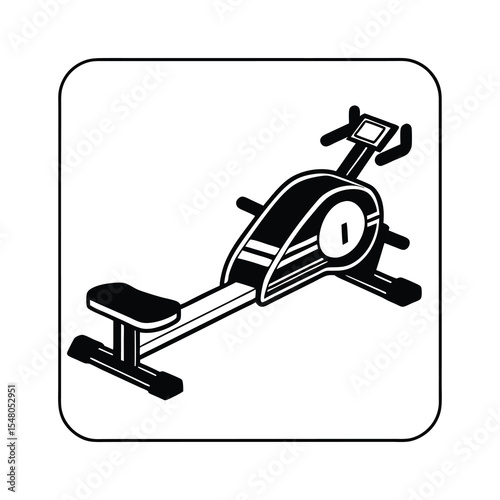 Rowing Machine Fitness Equipment Illustration