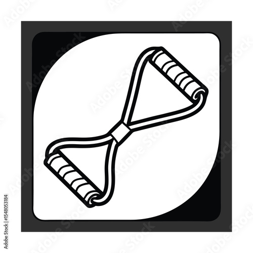 Black and White Exercise Resistance Band Icon