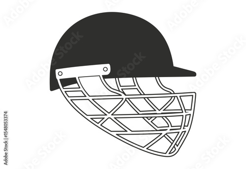 Cricket wicket keeper helmet safety gear icon