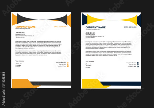 Generic Company Letterhead template design 8.5x11 inches.Letterhead format template, business style letterhead template design( 65)