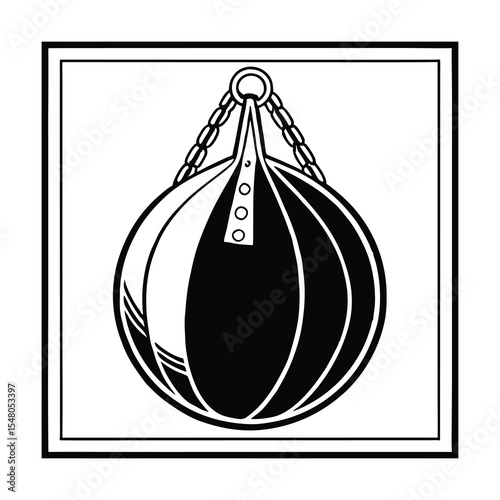 Black and White Boxing Punching Bag