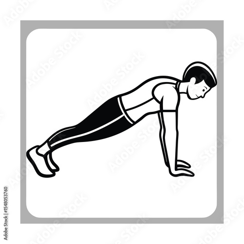 Man Performing Plank Exercise