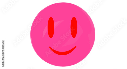 Pink Smiley Face Illustration Vector Graphic Design Element