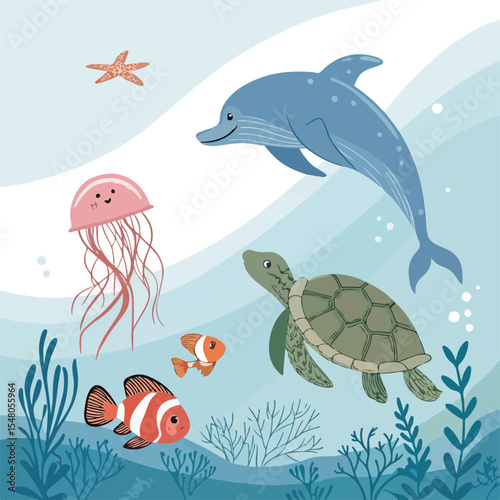 sea animals set