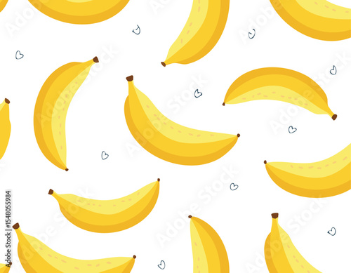 seamless yellow banana pattern. Trendy hand drawn texture. Modern abstract design for paper, cover, fabric.collage, colourful, draw, funky, mature, print, repeat, textile, trendy, crop, drawnVector 