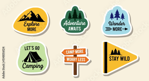 Adventure Awaits Camping, Hiking, and Exploring Nature Stickers