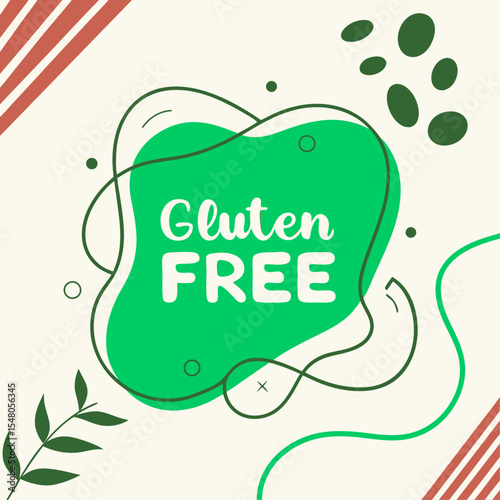 Modern gluten free label design for food packaging