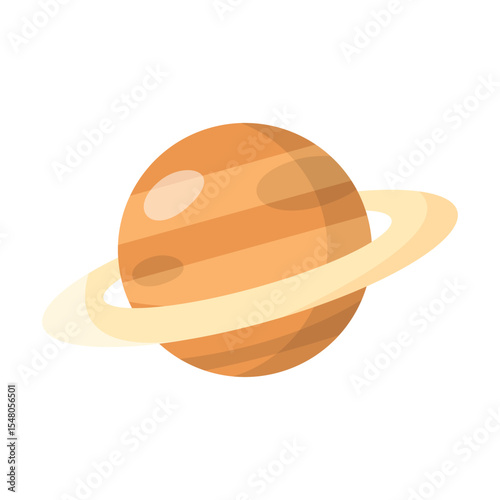 Saturn Planet with Rings Vector Solar System Astronomy