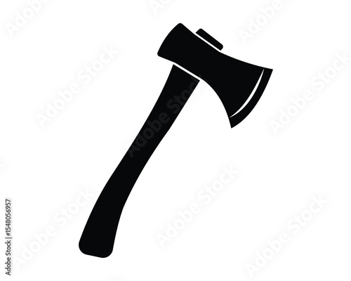 Axe Silhouette Vector Set – Crossed Axes, Stump Scene  Minimal Icon Design, vector illustration.