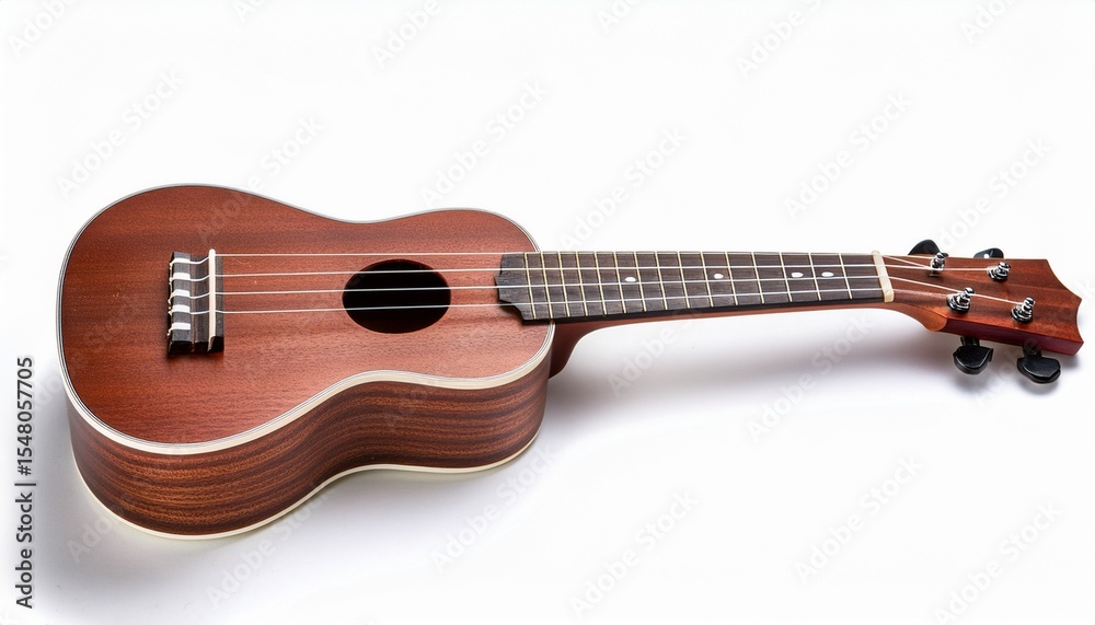 Fototapeta premium brown ukulele isolated on the white background