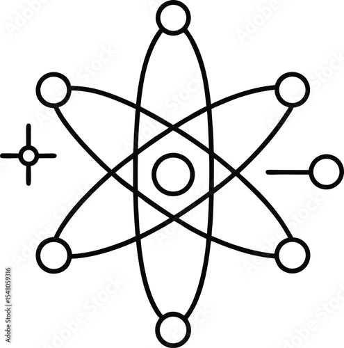 physics equations icon line art vector illustration on transparent background