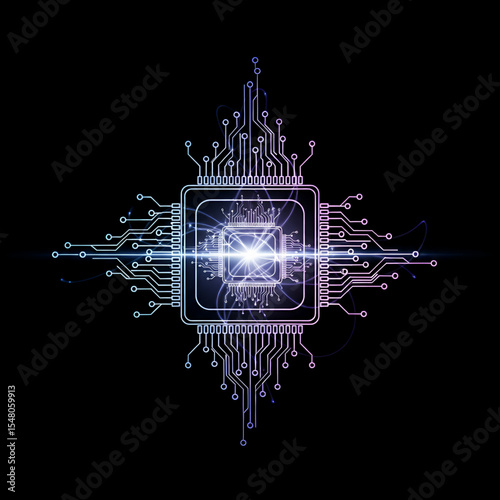 glowing microchip