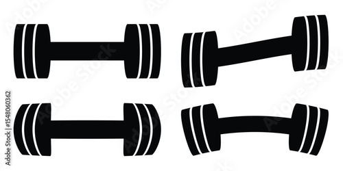 Vintage Fitness Icon Set – Gym Equipment, Workout, Weight Training  Healthy Lifestyle Vector  illustration.