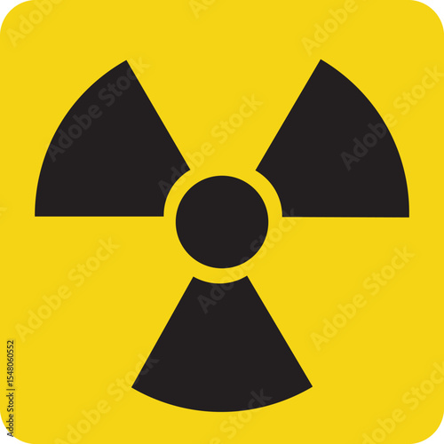 Yellow Square Radiation Hazard Warning Sign