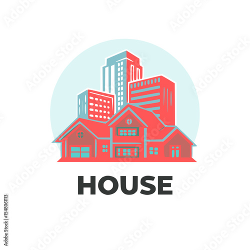 home icon symbol in flat vector style representing house ,real estate or homepage button.