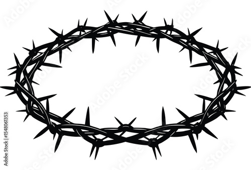 Crown of thorns silhouette vector illustration religious symbol passion of christ