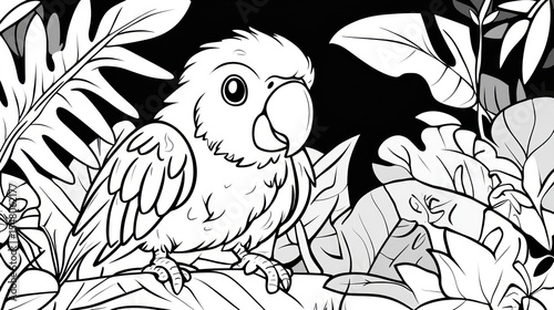 Wallpaper Mural Parrot Coloring Page Jungle (1) Torontodigital.ca