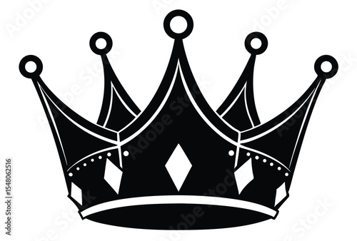 Minimalist crowns icon silhouette vector illustration ideal for logos badges