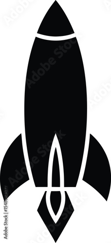 rocket icon black silhouette vector illustration on transparent background
