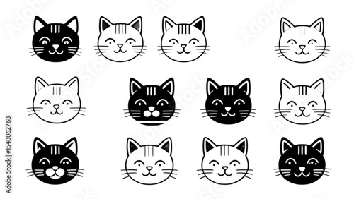 猫の顔バリエーションセット｜Cat Face Variation Set
