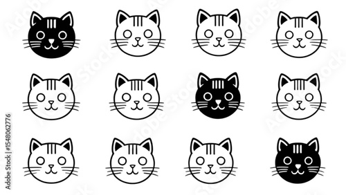 猫の顔バリエーションセット｜Cat Face Variation Set