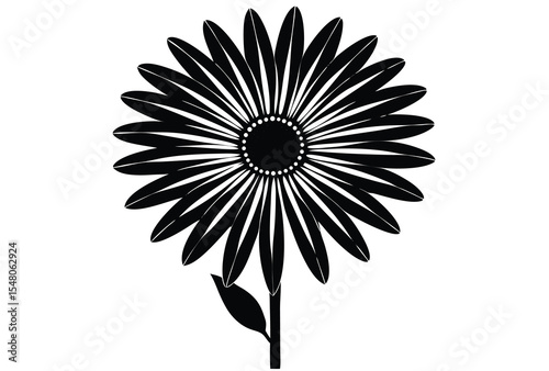 Beautiful daisy flower silhouette vector illustration clean floral art ideal for spring and summer