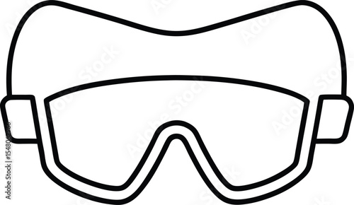 safety goggles icon line art vector illustration on transparent background