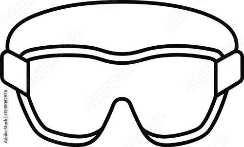 safety goggles icon line art vector illustration on transparent background