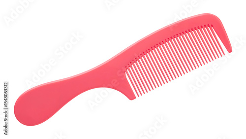 Pink plastic comb isolated on transparent background perfect for hair styling beauty salon advertisement or hair care product packaging design