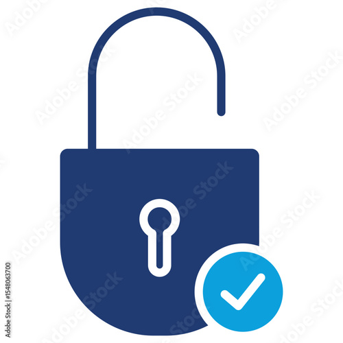 Padlock Flat Blue Icon