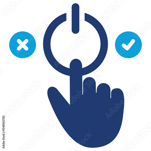 Power Switch Flat Blue Icon
