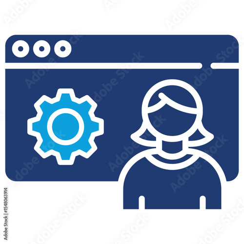 Admin Flat Blue Icon