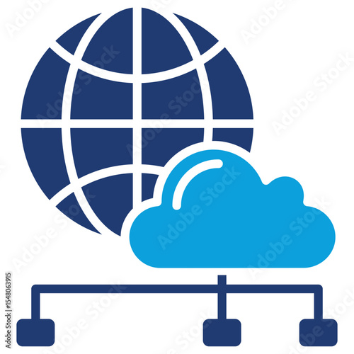 Network Flat Blue Icon