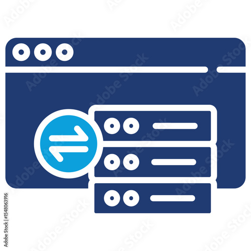 Data Transfer Flat Blue Icon