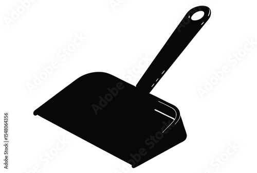 Dustpan silhouette vector illustration clean simple design household cleaning tool icon black shape